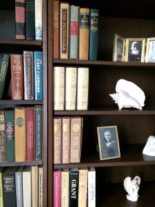 Grammie's living room bookshelf. 