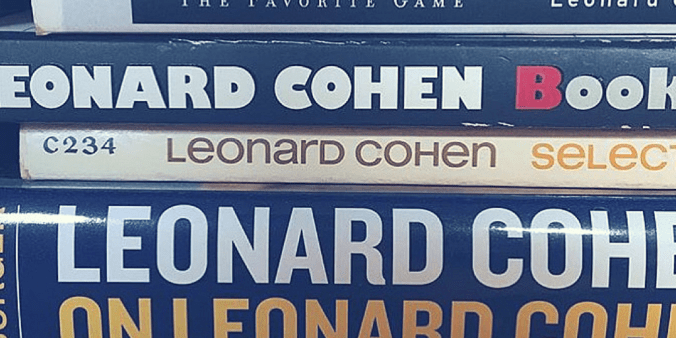 Leonard Cohen books photo by Carolyn Oliver